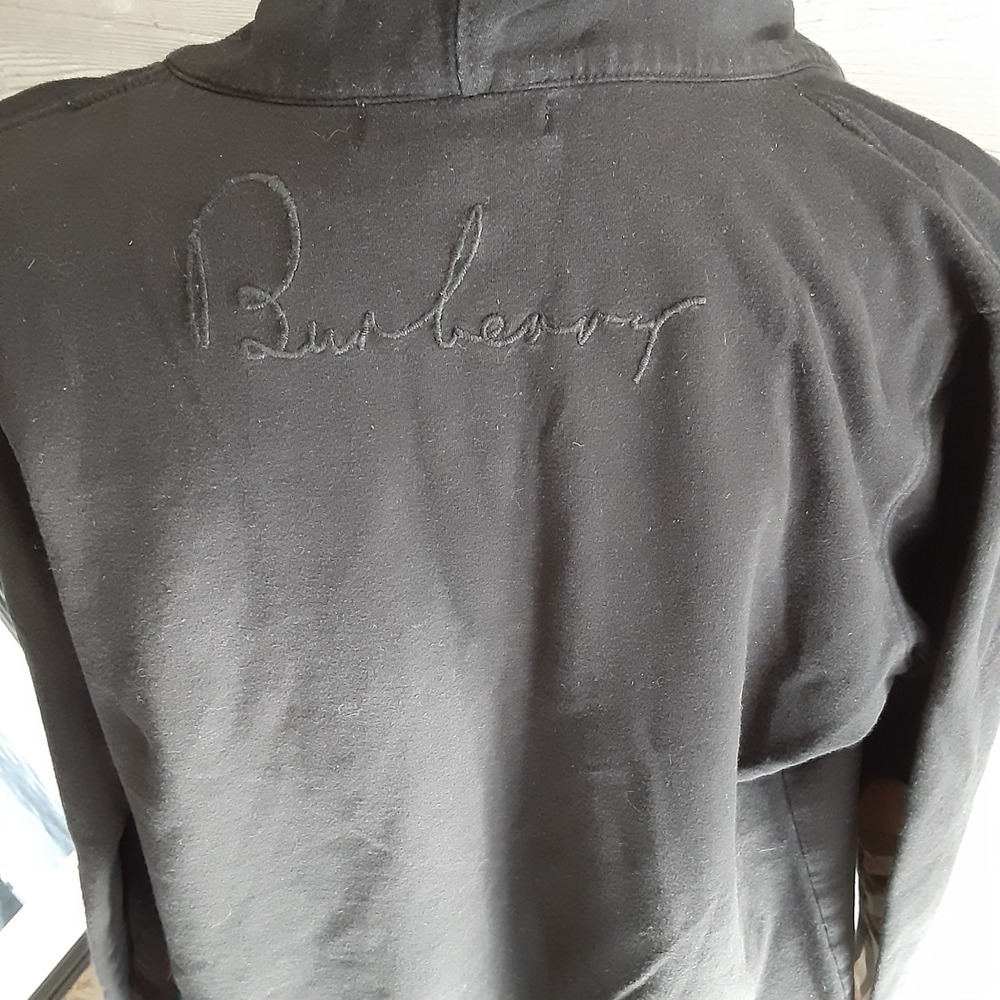 Burberry London Nova Check Zip Up Hoodie Elbow Patch Embroidered Logo RARE  Sz L - Picture 15 of 16